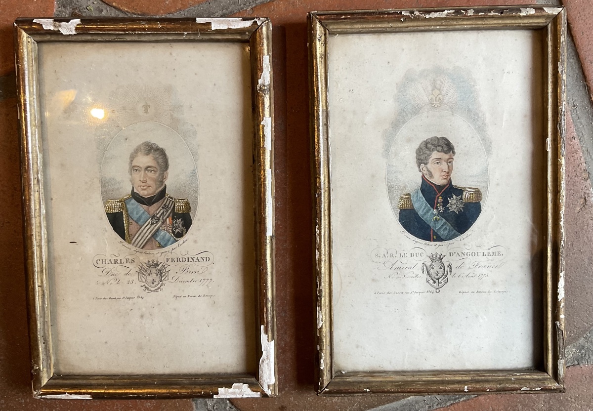 Paire de gravures Ferdinand  le duc d’Angoulême 