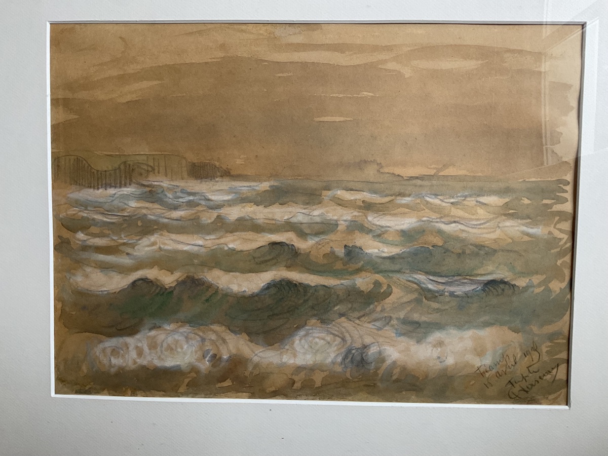 Loiseau  Gustave aquarelle Fecamps tempête 1926-photo-2