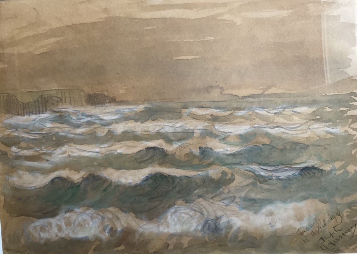 Loiseau  Gustave aquarelle Fecamps tempête 1926-photo-1