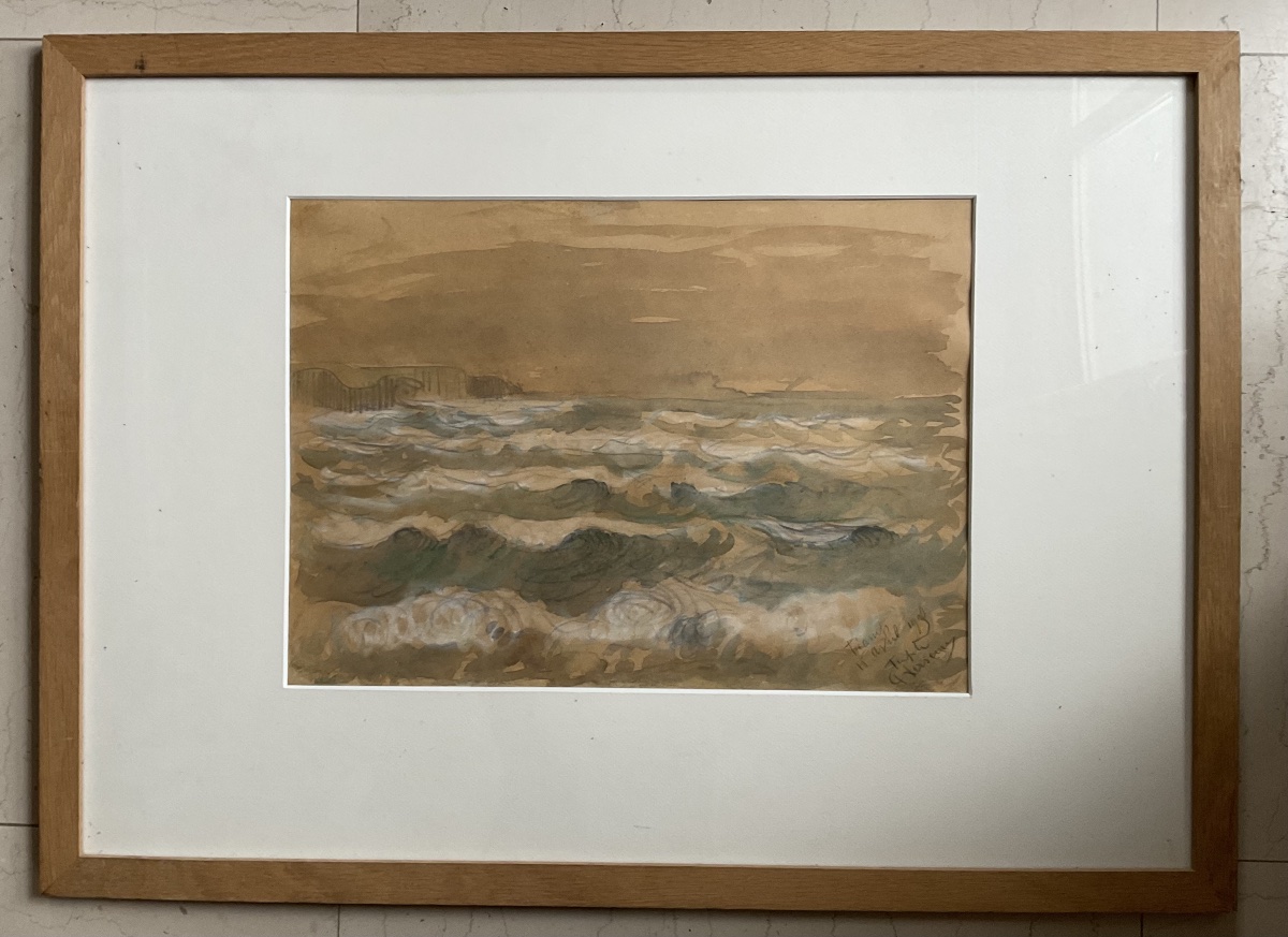 Loiseau  Gustave aquarelle Fecamps tempête 1926-photo-4