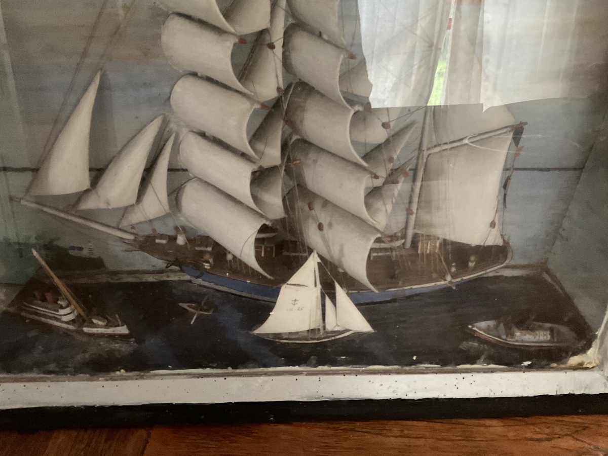 Diorama flotte remorqueur  barque trois mâts voilier-photo-2