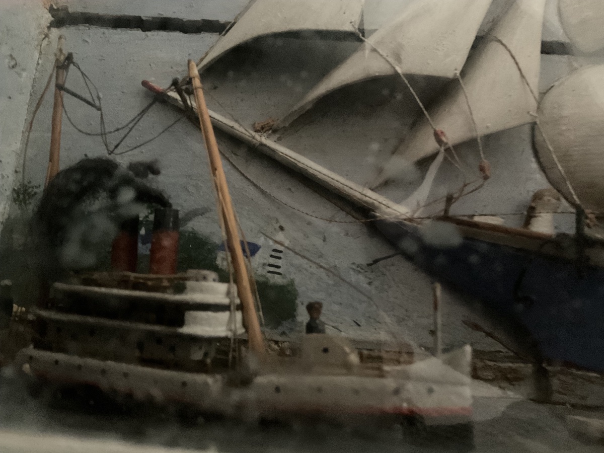 Diorama flotte remorqueur  barque trois mâts voilier-photo-1