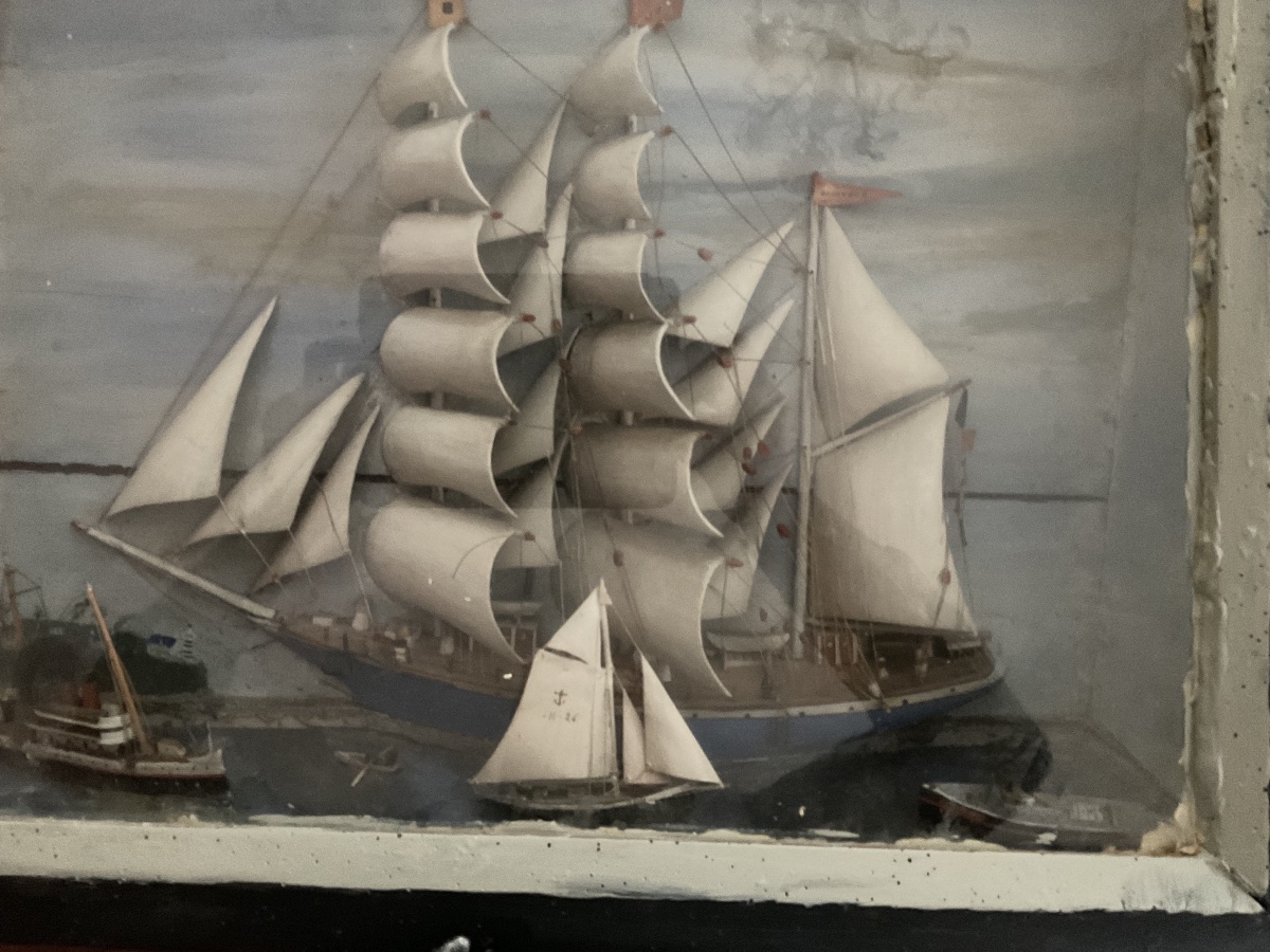 Diorama flotte remorqueur  barque trois mâts voilier-photo-2