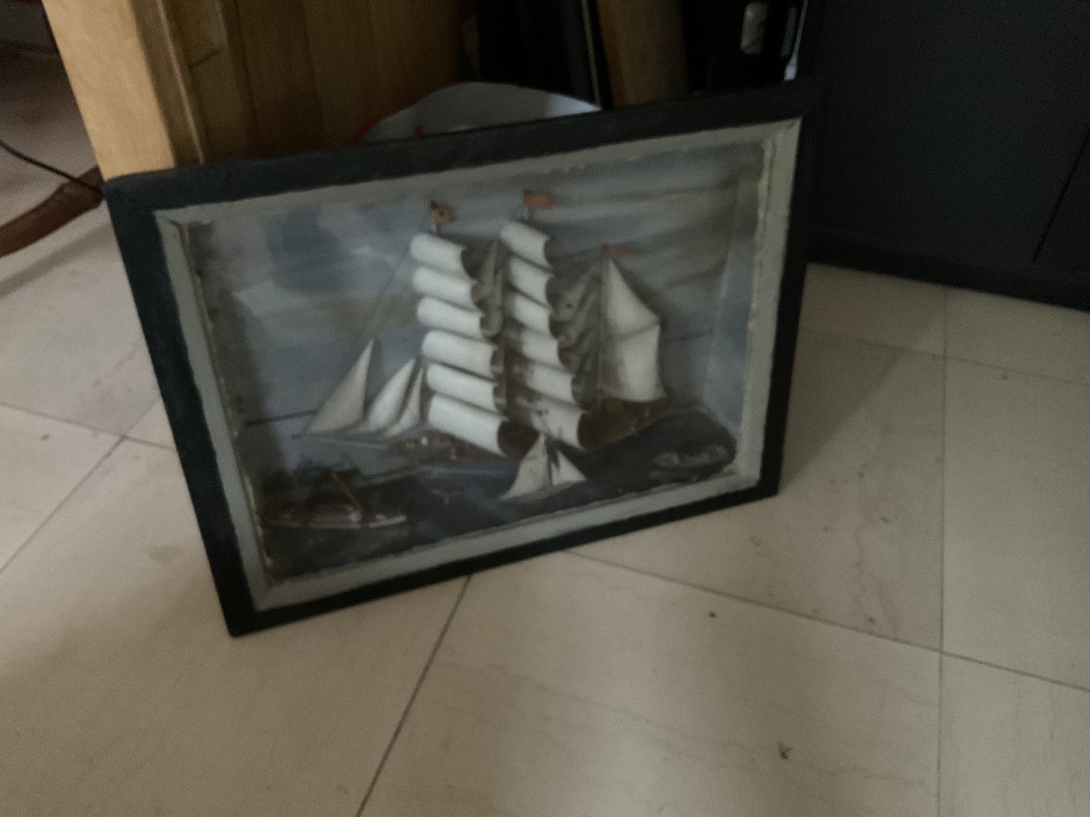 Diorama flotte remorqueur  barque trois mâts voilier-photo-5