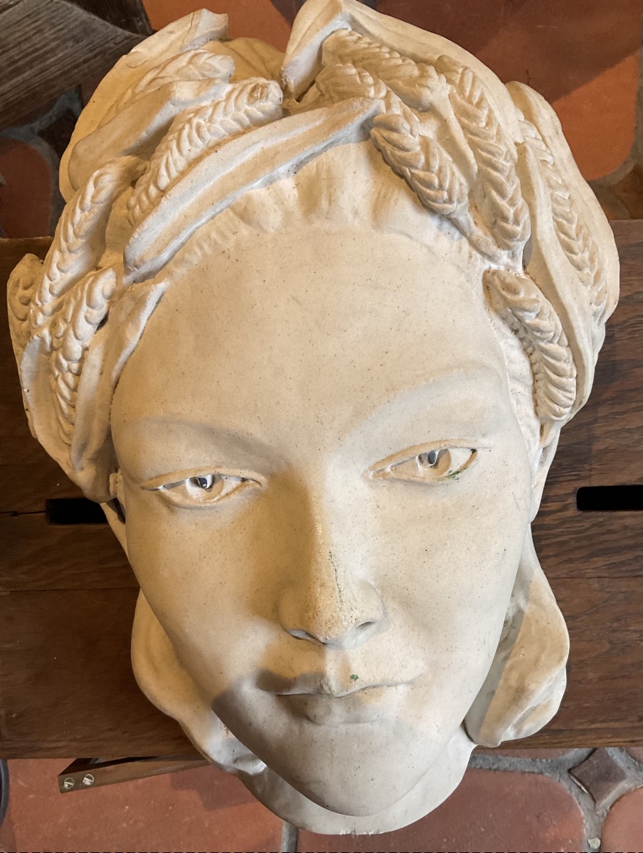 Woman's Face With Wheat Ears, Stucco Exterior Facade-photo-4