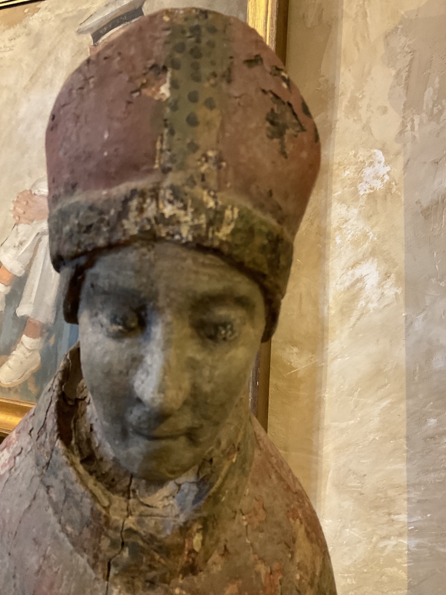 Statue XVIEME RESTE DE POLYCHROMIE  haut87cm-photo-2
