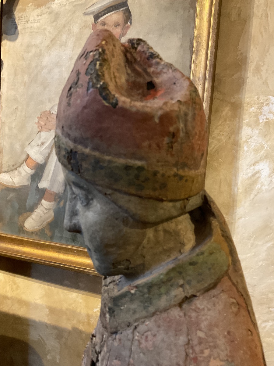 Statue XVIEME RESTE DE POLYCHROMIE  haut87cm-photo-4