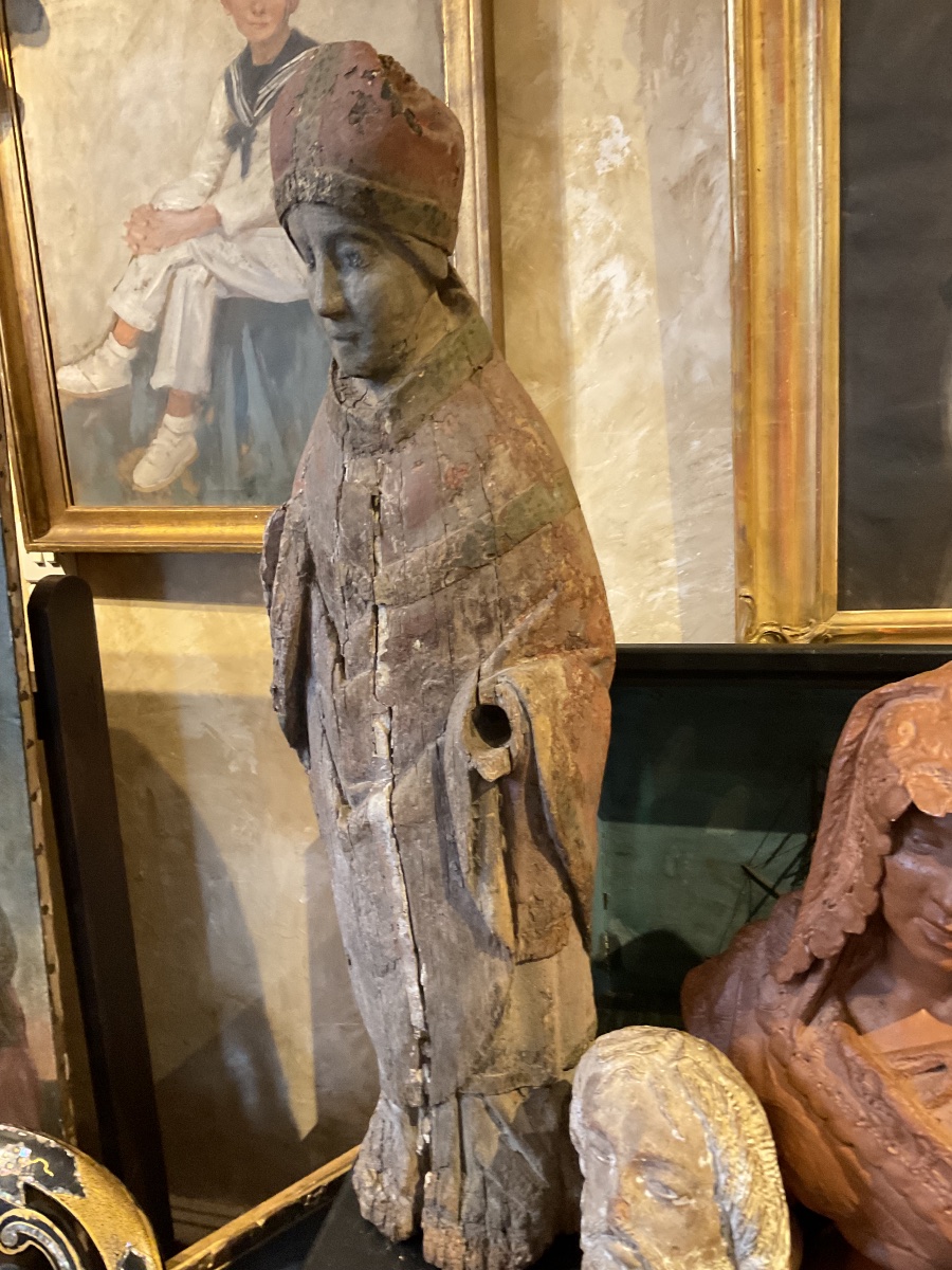 Statue XVIEME RESTE DE POLYCHROMIE  haut87cm-photo-4