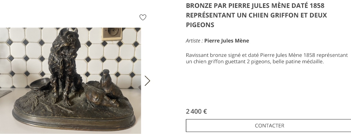 Antique Plaster Griffin By P. J. Mene-photo-2