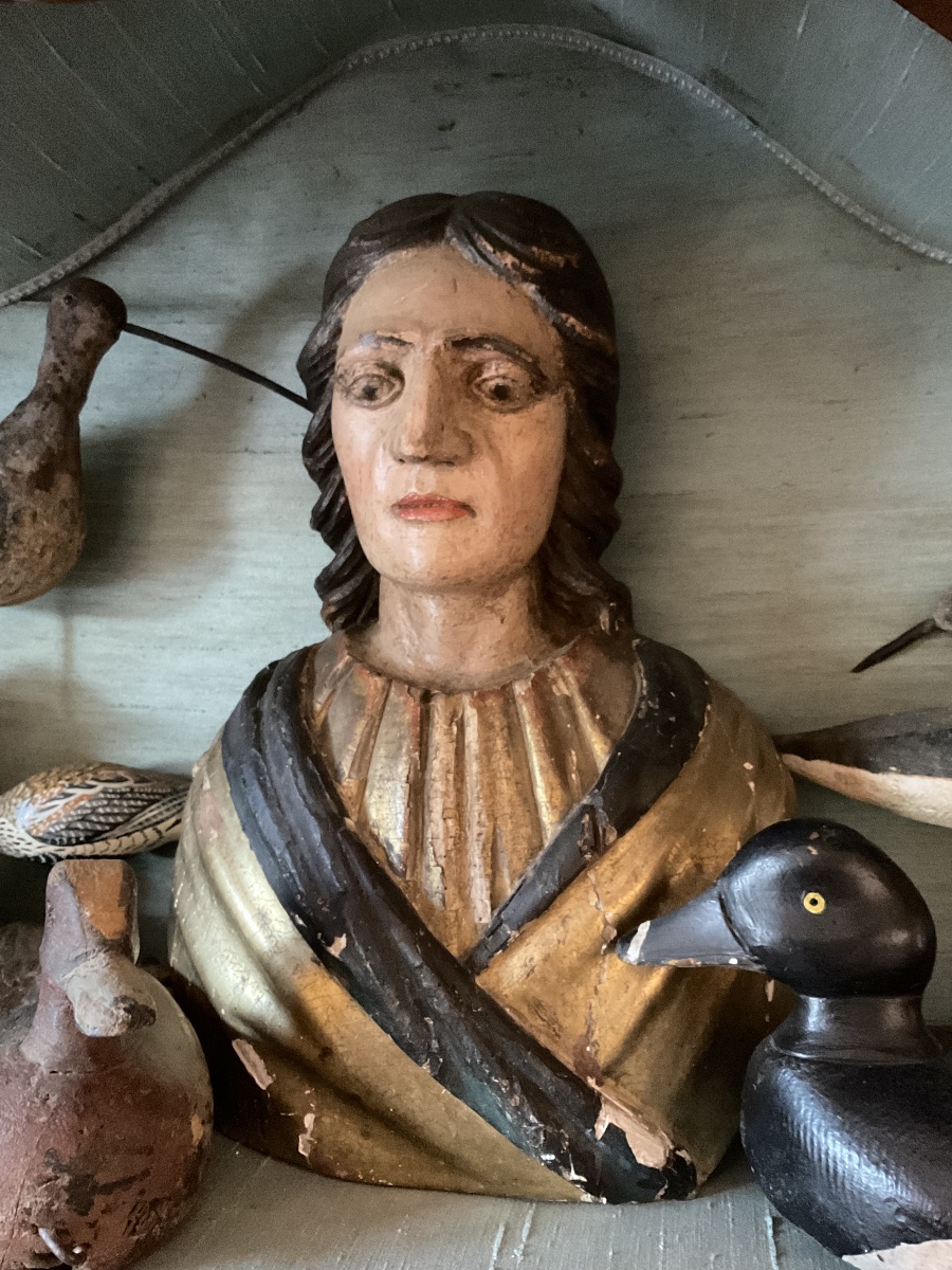 17th-century Gilded Wooden Bust, Italy-photo-2