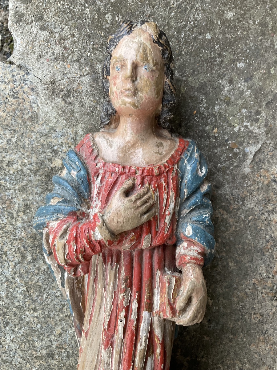Saint John, Polychrome Wood, 18th Century-photo-2