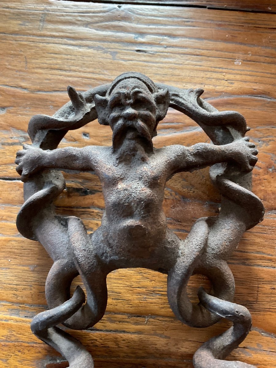Amazing Door Knocker Project With Satyr And Mask Venetian Style Knocker-photo-3