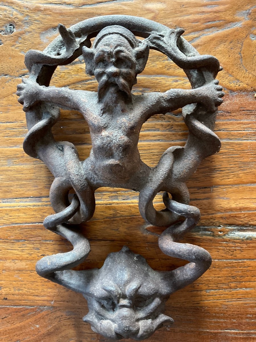 Amazing Door Knocker Project With Satyr And Mask Venetian Style Knocker-photo-4