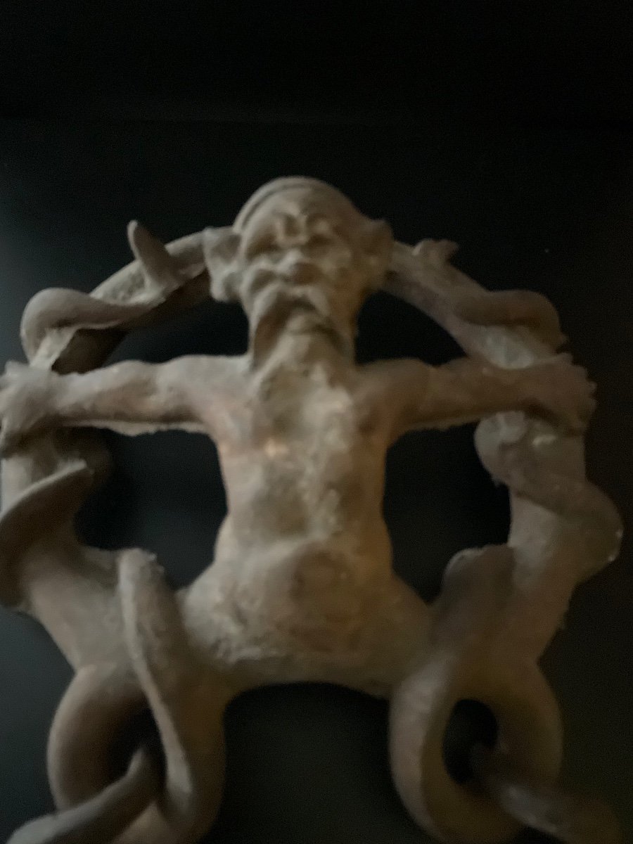 Amazing Door Knocker Project With Satyr And Mask Venetian Style Knocker-photo-2