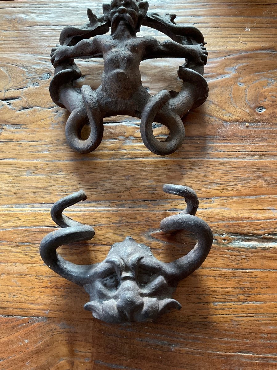 Amazing Door Knocker Project With Satyr And Mask Venetian Style Knocker-photo-4