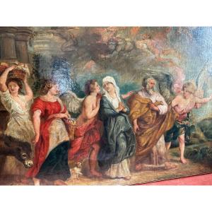 Grande Toile Fuite En égypte Dans Le Goût De Rubens 