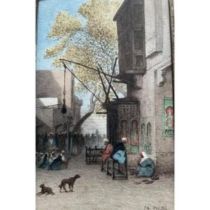 Watercolor By Théodore Frère Rue En Orient