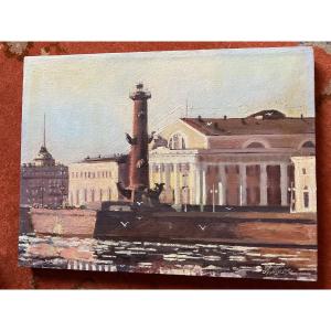 View Of Saint Petersburg Oil On Canvas 