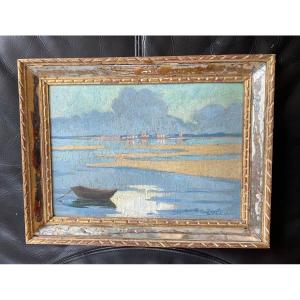Bay Of Somme Le Crotoy Cardboard Canvas