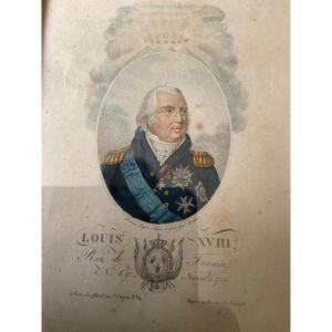 Portrait De Louis XVIII Roi De France Gravure