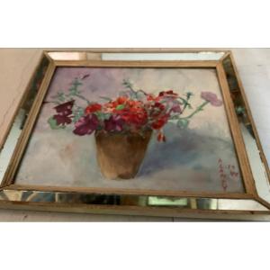 Watercolor Flowers Mirror Frame
