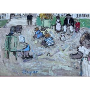 Children In The Luxembourg Gardens By Stupar