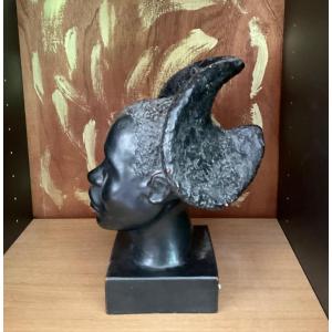 Tête De Femme Africaine Par Demange
