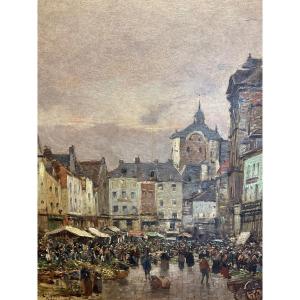 Superbe Marche Par Louis Braquaval Huile Sur Bois