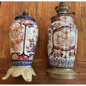 Two Bronze Mari Lamp Bases