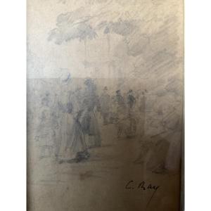 Dessin 1900 élégantes par Charles Ray 1871 /1918