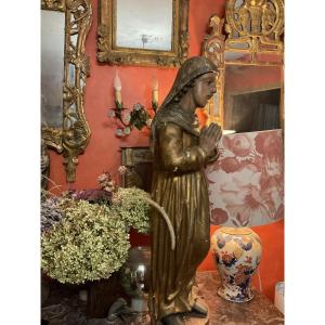 Sainte vierge en prière XVIIIe 97cm