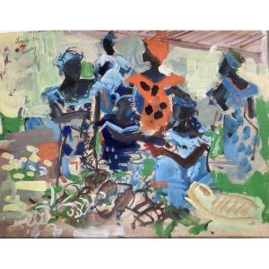 African Women By Chervin, Mixed Technical