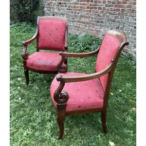 Pair Of 19th-century Mahogany Armchairs