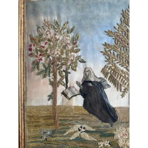 Saint Mary, 19th-century Fabric Collage