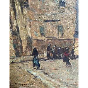 Louis BRAQUAVAL.  1917 vue des Martigues  ou Aix en Provence 