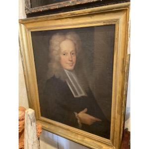 Tableau portrait homme à perruque XVIIIe
