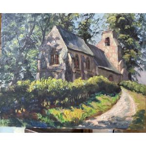 Louis Montaigu chapelle du Hamelet huile sur panneau