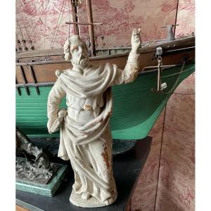 Saint Jean bois peint et doré XVIIIe