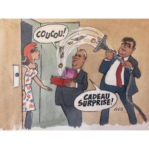 Balladur 1988 Watercolor By Gus