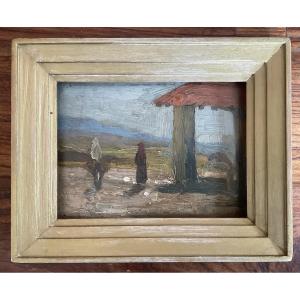 Deux études de tableaux sur carton début XXe