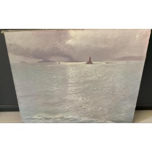 Toile de Paguenaud effet de lumière sur la mer