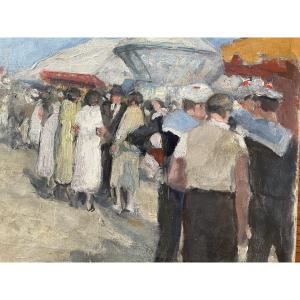 Poupons  rouges et fête foraine au port