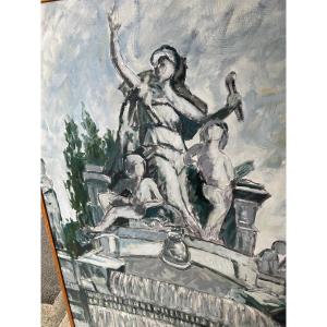 Grande toile fontaine sainte Marie Rouen 131//98