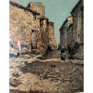 Vue Du Midi Les Martigues Oil On Wood