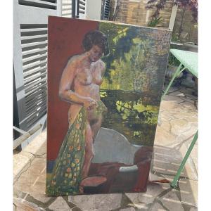 Large Nude Outdoor Painting By Alain Marie