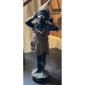 Small Oriental Figure White Terracotta