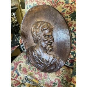 Portrait d’un apôtre bois XVIIe chêne