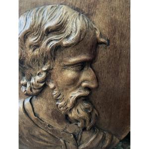 Ovale en chêne tête d’apôtre 60//46cm