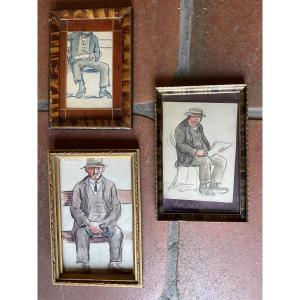 Trois charmants dessins par Menardeau