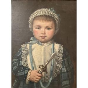 Portrait d’enfant au hochet 1882hst